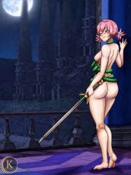 1girl 1girls ass back back_view bandai_namco bandolier bare_ass bare_legs bare_thighs boots booty breasts butt choker chronicles_of_the_sword completely_naked completely_nude completely_nude_female dat_ass deviantart fighting_game green_eyes hentai-foundry hentai_foundry kyunamaori legs light-skinned_female looking_at_viewer looking_back luna_(soul_calibur) moon naked namco namco_bandai nude nudity pigtails pink_hair project_soul short_hair sideboob smile smiling solo solo_female soul_calibur soul_calibur_iii standing standing_up sword thighs video_game_character video_game_franchise video_games