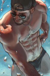 abs arm_hair beard cap cap_only chest_hair grand_theft_auto grand_theft_auto_vi hairy hairy_arms hairy_chest hairy_legs hairy_male happy_trail hat hat_only in_pool jason_(gta) jason_duval jason_duval_(gta_vi) milkbloc necklace nipple_piercing nipple_piercings pool pubic_hair speedo speedo_only sunglasses sunglasses_on_head swimsuit swimsuit_only swimwear swimwear_only underwear underwear_only