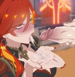 1boy 1boy1girl 1girls 2026 2d 2d_animation angel_1776 angel_of_light animated awaiting_cum blush blushing blushing_female blushing_profusely bukkake color colored cum cum_in_mouth cum_on_body cum_on_face cumshot ejaculating_cum ejaculation female female_focus femsub genital_fluids genitals genshin_impact gif heaven_of_light hetero holding_out_hand horny horny_female hoyoverse lidded_eyes light-skinned_female light-skinned_male light_skin male male/female maledom mavuika_(genshin_impact) mihoyo open_mouth painted_nails penis penis_out red_eyes red_hair red_nails straight submissive submissive_female tongue tongue_out waiting waiting_for_cum