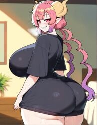 1girls ai_generated ass big_ass big_breasts big_butt breasts butt erodreams female huge_breasts ilulu_(dragon_maid) ilulu_(maidragon) kobayashi-san_chi_no_maidragon light-skinned_female light_skin miss_kobayashi's_dragon_maid smile smiling solo solo_female thick_thighs thighs