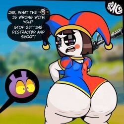 animated ass bonguitoweon bubble_ass bubble_butt fat_ass jax_(tadc) jax_(the_amazing_digital_circus) leotard pomni pomni_(the_amazing_digital_circus) the_amazing_digital_circus twitter_username