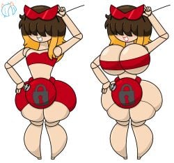 ass bikini breasts bulge disney doll doll_joints dollification female huge_ass huge_breasts implied_transformation knick_knack narrow_waist permanent_smile pixar sunglasses sunnification thick_thighs transformation wide_hips