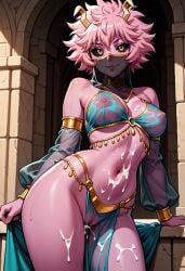 1female 1girl after_sex after_vaginal ai_generated ashido_mina boku_no_hero_academia breasts_out cum cum_on_body face_veil female female_focus female_only harem_girl harem_jewelry harem_outfit harem_pants leaking_cum medium_breasts mina_ashido my_hero_academia nipples pink_body pink_hair pink_nipples pussy seductive seductive_look seductive_pose see-through_bra see-through_clothes see-through_clothing see-through_panties see-through_top stomach veil