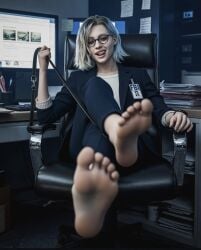 barefeet barefoot capcom dominant_female fbi_agent feet feet_fetish feet_focus feet_tease feet_together foot_fetish foot_focus foot_play freaky goddess grace_ashcroft leash_and_collar mindfuck ownership resident_evil resident_evil_9:_requiem seducing sweaty_feet teasing tongue_out