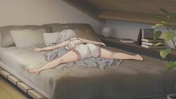 bed bedroom bedroom_scene cute_female legs_open pussy sex tokisaki_mio