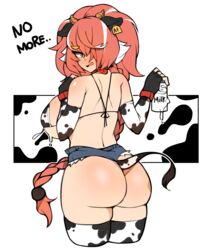 ass bikini breasts cow_girl horns huge_breasts ppapmang short_shorts shorts swimsuit