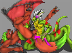 anal anal_vore anthro balls blue_sclera c-snake furry green_eyes infestation penis pink_eyes pyrewerepyre randomdragon randomdragon_(character) scalie vore