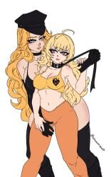 2girls age_difference bleach blonde_hair crossover large_breasts matsumoto_rangiku rwby yang_xiao_long yuri