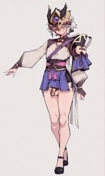 1boy ai_generated chastity_cage chastity_device fate/grand_order fate_(series) femboy gao_changgong_(fate) male male_only man mask otoko_no_ko otokonoko rcos solo solo_focus solo_male twink yaoi