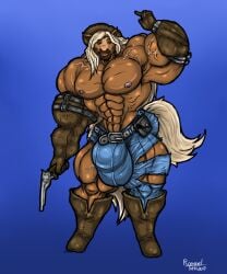 abs biceps bulge hair horse long_hair male muscles muscular muscular_arms muscular_legs muscular_male muscular_thighs pecs