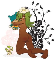 ai_generated aintthatnice amalia amalia_sheran_sharm ass dark-skinned_female female green_hair naked naked_female nude nude_female princess_amalia_sheran_sharm wakfu