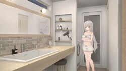 bathroom boobs love ntr pussy sex sexy_pose shorts solo sweat tokisaki_mio