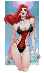 ass bikini black_widow_(marvel) black_widow_(marvel_rivals) breasts looking_at_viewer marvel marvel_rivals official_alternate_costume pov skimpy skimpy_clothes thighs underwear