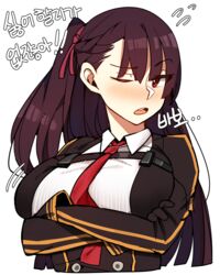 female girls'_frontline high_resolution korean_text one_eye_closed portrait ppapmang solo text very_high_resolution wa2000_(girls'_frontline)