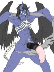 2008 abs anthro athletic_male balls big_penis black_feathers black_penis black_wings blue_body blue_eyes blue_sclera blue_skin blunt_penis chimera dark_hair demon dragon_boy eight_pack equid equine evil_smile fangs feathered_wings fit fit_male flaccid flared_penis half-erect hanging_penis horse huge_cock humanoid incubus male male_only mammal mane monster monster_boy monster_cock muscles muscular_male muscular_thighs pecs penis pink_penis randomdragon ribcage ribs scorpion_tail scythe semi-erect serratus_anterior sharp_teeth simple_background six_pack skinny_male soft_penis solo tall_male teeth thick_penis top_heavy_penis two_tone_penis weapon white_background wings