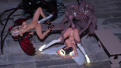 2boys 2girls 3d alien angel black_hair breasts devil dizzydills egg_implantation female glowing_heels high_heels human impregnation inflation insect interspecies long_hair male monster naked_footwear naked_heels nude open_toe_shoes oviposition ovipositor penetration penis pussy sex spread_legs straight tentacle translucent_tentacles vaginal_penetration