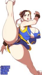 1girls alternate_breast_size alternate_outfit anal_cutout anus armpit_hair armpits ass big_ass big_breasts blue_dress bottom_heavy bouncing_breasts bracelet breasts brown_hair capcom chun-li deeezel double_bun dress earrings exposed_anus eye_contact female female_only fisticuffs_club flexible hairy hairy_anus half-closed_eyes huge_ass huge_breasts human large_ass large_breasts legs_apart legs_up long_legs long_nails looking_at_viewer nipple_bulge no_panties open_mouth patrick_hateman pose pubic_hair pussy short_hair source_request splits spread_legs street_fighter teeth text thick_thighs tongue torn_clothes torn_panties watermark white_background wide_hips