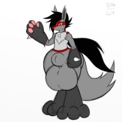 1:1 1boy 2019 3_toes 4_fingers alternate_color animal_genitalia anthro anthrofied ass big_arms big_ass big_feet big_hands big_tail big_testicles black_fur black_hair bottom_heavy brown_eyes canine chest_tuft eye_contact feet fingers fully_sheathed furry girly grey_fur hi_res huge_ass huge_testicles hyper hyper_sheath hyper_testicles looking_at_viewer lucario male male_only mammal nintendo no_nipples nude original_character pawpads paws pokemon pokemon_(species) pokemon_dppt pose red_fur sheath sketch solo spikes standing tail testicles text thick_thighs toes video_games watermark waving wide_hips yoshu_makato yoshu_makato_(character)