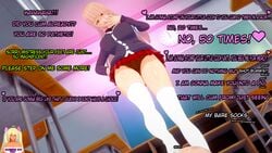 1boy 1girls 3d bangs big_breasts blonde_hair breasts caption classroom clothed_female clothed_female_nude_male cold_(numbersguy) cum cum_on_feet cum_on_self cum_on_thighhighs cumdrip desk domination english_text feet female femdom foot_fetish footjob footjob_with_legwear green_eyes humiliation koikatsu large_breasts leopard_print long_hair looking_at_viewer looking_down male numbersguy original panties pantyshot pantyshot_(standing) pathetic penis premature_ejaculation school small_penis small_penis_humiliation sockjob speech_bubble standing standing_footjob text white_legwear white_thighhighs