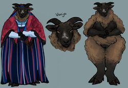 anthro bovid caprine clothing deermary female horn mammal mature_female nude pussy sheep solo wool_(disambiguation)