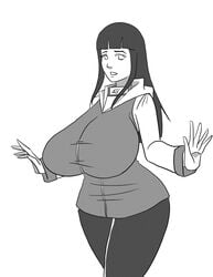 1girls alternate_breast_size ass big_ass big_breasts big_butt breasts butt clothed clothes clothing deviantart eye_contact eyelashes female female_only fully_clothed hairband hips hocuspukeus huge_breasts human human_only humanoid hyuuga_hinata large_ass large_breasts large_butt long_hair looking_at_viewer monochrome naruto naruto_shippuden pants pose shirt solo solo_female spread_arms standing thick thick_thighs thighs white_background wide_hips