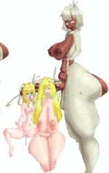 1futa 2girls anatomical_nonsense brain_fuck cum_in_pussy ear_fuck futa futanari huge_cock impossible_fit interracial lillie_(pokemon) lusamine_(pokemon) mind_break mind_broken mother_and_daughter oyakodon pokemon repaintheretic skull_fucking too_big_to_fit