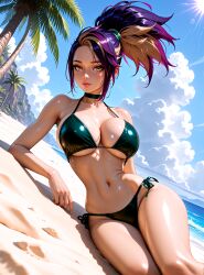 akali from k/da (league of legends) by trinity vermilion