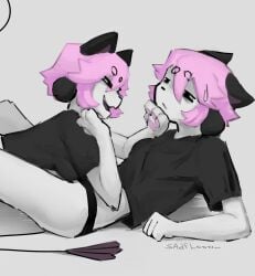 artist_self-insert awkward dominant dominant_anthro dominant_female dubious_consent evil_grin evil_smile female/female flower_(sadfloow) furry furry_female furry_only sadfloow selfcest submissive submissive_anthro submissive_female yuri