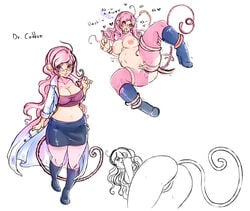 animal_ears animal_tail big_ass big_belly big_breasts big_butt chubby dr._cotton female full_body lazynoodle_(artist) monkey monkey_girl pink_hair starbound tail