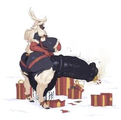 1futa anthro backed_up_cum balls balls_sound_effects big_ass big_breasts breasts canon_futa christmas churning_balls cum cum_log cum_logs disgusting_cum furry futanari horsecock horsecock_futanari huge_ass huge_breasts huge_cock hyper_penis monster_girl nanokindred nanovexx penis precum precum_drip reinette reinette_(nanokindred) sheep smegma smegmafied_cum solid_cum