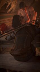 1boy 2girl 3d blender blowjob blue_eyes breasts cahir_mawr_dyffryn_aep_ceallach cd_projekt_red cheating cum cum_in_mouth cum_in_pussy geralt_of_rivia green_eyes lying lying_on_back naked nude nude_male partly_clothed penis red_hair render sleeping tagme the_witcher_(series) the_witcher_3:_wild_hunt triss_merigold vaginal_penetration yennefer