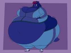 bbw big_breasts blueberry_inflation breasts cleavage female furry huge_breasts inflation lj_caffie overweight tagme thick_thighs wide_hips