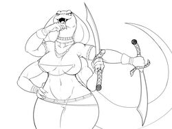 4:3 anthro big_breasts breasts cobra danonymous dark_souls fangs female fromsoftware hi_res melee_weapon multi_arm multi_limb muscular muscular_female pussy reptile scalie serpent_mage snake sword video_games weapon wide_hips