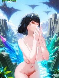 1girls ai_assisted ai_generated alter_ego animated anime_style black_hair blowing_kiss blush breasts clouds crystal dancing day eyebrows_visible_through_hair eyeshadow fair-skinned_female female glowing_eyes hand_on_hip high_quality high_resolution highres island light-skinned_female logo longer_than_30_seconds looking_at_viewer magic mature_female mature_woman mayethikayian_(species)_(the_legendary_tauran'creima) music mythra_(cosplay) naked naked_female naughty_face naughty_smile nintendo nipples no_voice_acting orange_eyes original original_character outside painted_nails pale-skinned_female purple_light pussy ruins sacredcourage seductive seductive_eyes seductive_look seductive_pose seductive_smile self_upload serenadia_addelbeen_(the_legendary_tauran'creima) serenity_addlebeen_(the_legendary_tauran'creima) shadowrealmarts shaking_ass short_hair shorter_than_one_minute smiling_at_viewer smug smug_expression smug_eyes smug_face smug_grin solo_female stable_diffusion standing super_smash_bros._ultimate teasing the_legendary_tauran'creima tiara twerking video voluptuous_female xenoblade_chronicles_2