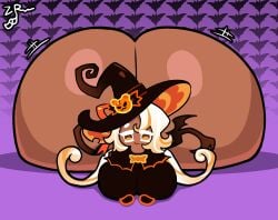 1girls 2025 artist_name artist_signature ass ass_body bat bats big_ass cookie_run cookie_run_kingdom dat_ass detailed_background fat_ass female front_facing_with_ass halloween halloween_costume huge_ass hyper hyper_ass hyper_butt jiggle jiggling jiggling_ass latte_cookie_(cookie_run) laying laying_down laying_on_stomach presenting presenting_hindquarters purple_background solo spooky tagme witch witch_hat wobble wobbling wobbling_ass zorkoth