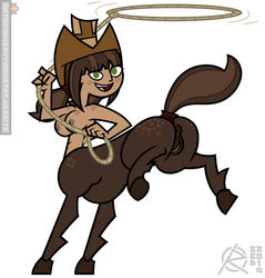 1girls 2019 anus arms artist_logo artist_signature bare_arms bare_breasts bare_shoulders breasts bucking centaur centauress color colored cowboy_hat cowgirl digital_media_(artwork) elinor_the_witch ellissummer female female_focus female_only hat holding_object holding_rope hooves hornyhobbit horse_girl horse_pussy horse_tail lasso mother-of-trolls nude nude_female oc pussy pussy_focus ragnar_oktopod shoulders solo solo_female solo_focus tagme taur total_drama_island white_background