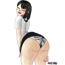 rapetard s0d0my_s1n original original_character oc adolf_hitler solo solo_focus solo_female female female_only female_focus no_sex no_visible_genitalia no_visible_nipples asian asian_female medium_hair black_hair flat flat_chest flat_chested brown_eyes light_brown_eyes light_eyes dark_hair school_uniform schoolgirl schoolgirl_uniform school_girl blouse white_blouse clothed clothed_female uniform uniform_female skirt skirt_lift skirt_up dark_skirt dark_blue_skirt hips thighs medium_ass ass butt medium_butt waist thin thin_waist thin_female panties underwear underpants grey_panties grey_underwear nazi real_person hand_on_hip text text_on_clothing text_on_underwear text_on_panties english_text english_language arched_back arching_back back_view back_view_female slanted_eyes smile smile_at_viewer smiling smiling_at_viewer smiling_female looking_at_viewer looking_back_at_viewer turning_head turning_back open_mouth open_smile mouth_open mouth neo-nazi