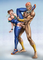 1boy 1girls areolae asian balls bare_arms bare_shoulders being_raped breasts breasts_out capcom chinese_clothes chinese_female chun-li clitoris clothed_female_nude_male dark-skinned_male dark_skin defeat_rape defeated dhalsim dominated forced_orgasm indian indian_male interracial labia leg_grab legs_up medium_breasts nipples nude_male_clothed_female penis rape rigsusuallyhiddendrawings ripped_clothing screaming_for_help skull_necklace straight street_fighter tagme thick_penis thick_thighs torn_clothes vagina vaginal_penetration victory_sex