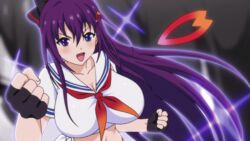 animated cleavage female huge_breasts kagurazaka_ranka long_hair screencap thick_thighs valkyrie_drive valkyrie_drive_-bhikkhuni-