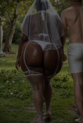 african_female ai_generated amandovakinai animated bbw breasts chubby dark-skinned_female female huge_breasts interracial male marriage mature_female milf music_video overweight tagme video wedding_dress white_male