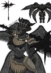 1girls areola_slip areolae armor armored_female big_breasts breasts clothing deepwoken female female_focus genuinelyfin heart_of_enmity reference_image roblox roblox_game rule_63 self_upload tagme thighs underboob wings
