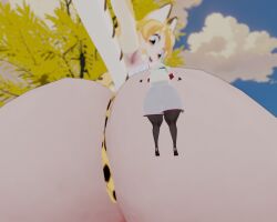 2girls 2girls1boy 3d anime anon anonymous_male armpits ass ass_focus blender_(software) blender_eevee blenderbser420 climbing female giantess gigantic_ass huge_ass kaban_(kemono_friends) kemono_friends larger_female macro male micro multiple_females multiple_girls see-through_clothing serval_(kemono_friends) stuck_in_clothes tagme tights tiny_female