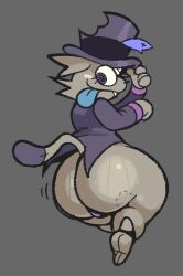 ass berryofmalice bite_mark cat_ears cat_tail cross_eyes dead_fish fangs feline first_porn_of_character fish furry gimmiko hat headgear headwear lenam suit sweaty swirly_eyes thick thick_ass thick_thighs tongue tongue_out tophat
