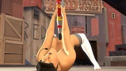 <1_second_video 3d animated baseball_bat female femscout human insertion masturbation nambus no_sound on_back source_filmmaker team_fortress_2 vaginal video