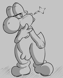 anthro balls contimplatininspiratio dinosaur flaccid hi_res lizard male male_only mario_(series) nintendo penis reptile scalie solo uncut video_games yoshi