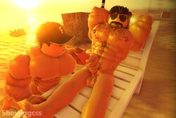 2boys 3d abs aviator_sunglasses beach_background beard_stubble big_dick big_nipples cap gay grabbing_dick hairy_chest male masturbation muscular nipples penis roblox robloxian self_upload showingcss sitting tagme watermark