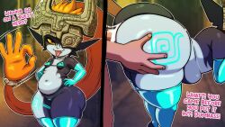 1boy 1girls animated ass big_butt biped blue_bikini bodily_fluids breasts bubble_butt buttjob clothed clothing cum dialogue divine_wine duo english_text female flat_chest genital_fluids genitals hair hi_res hot_dogging huge_butt imp imp_midna larger_male legwear link link_(twilight_princess) looking_at_viewer male male/female midna multicolored_body nintendo nipple_bulge no_sound not_furry orange_hair penis premature_ejaculation premature_ejaculation_shaming pupils sex short_playtime shorter_than_10_seconds shortstack side_view size_difference small_breasts smaller_female smile stockings straight swimsuit tagme text the_legend_of_zelda thick_thighs thigh_highs tongue tongue_out twili twilight_princess vampiranhya_(artist) video