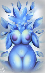 absurd_res alternate_species anthro anthrofied areola big_breasts blue_body blue_skin breast_squish breasts calamity_mod clitoris cloud cryogen digital_media_(artwork) e-01 featureless_face female hi_res humanoid humanoidized ice ice_elemental kneeling looking_at_viewer monster monster_girl nipples nude outside purple_nipples purple_pussy pussy simple_background sky snow snowing solo squish terraria video_games