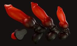 3d_(artwork) absurd_res animal_genitalia animal_penis balls black_and_red blender_(artwork) blender_cycles canid canine canine_genitalia canine_penis digital_media_(artwork) dildo genitals group hi_res knot knotted_penis latex male mammal penis quanlain sex_toy sheath signature silicone toy vein veiny_penis zero_pictured