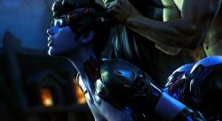 1boy 1girls 3d ambiguous_penetration anal anal_sex breasts edit edited female hair_pull implied_anal implied_vaginal male medium_breasts overwatch ponytail pulling_hair pussy realistic sex vaginal_penetration widowmaker